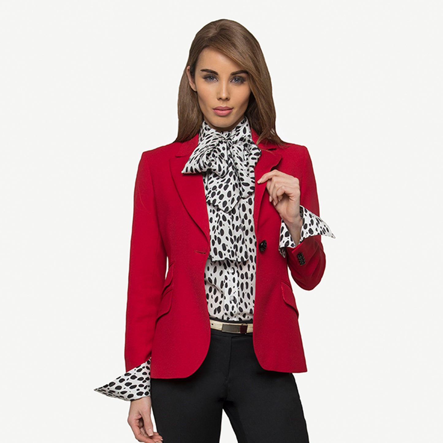 RED WOOL CREPE JACKET