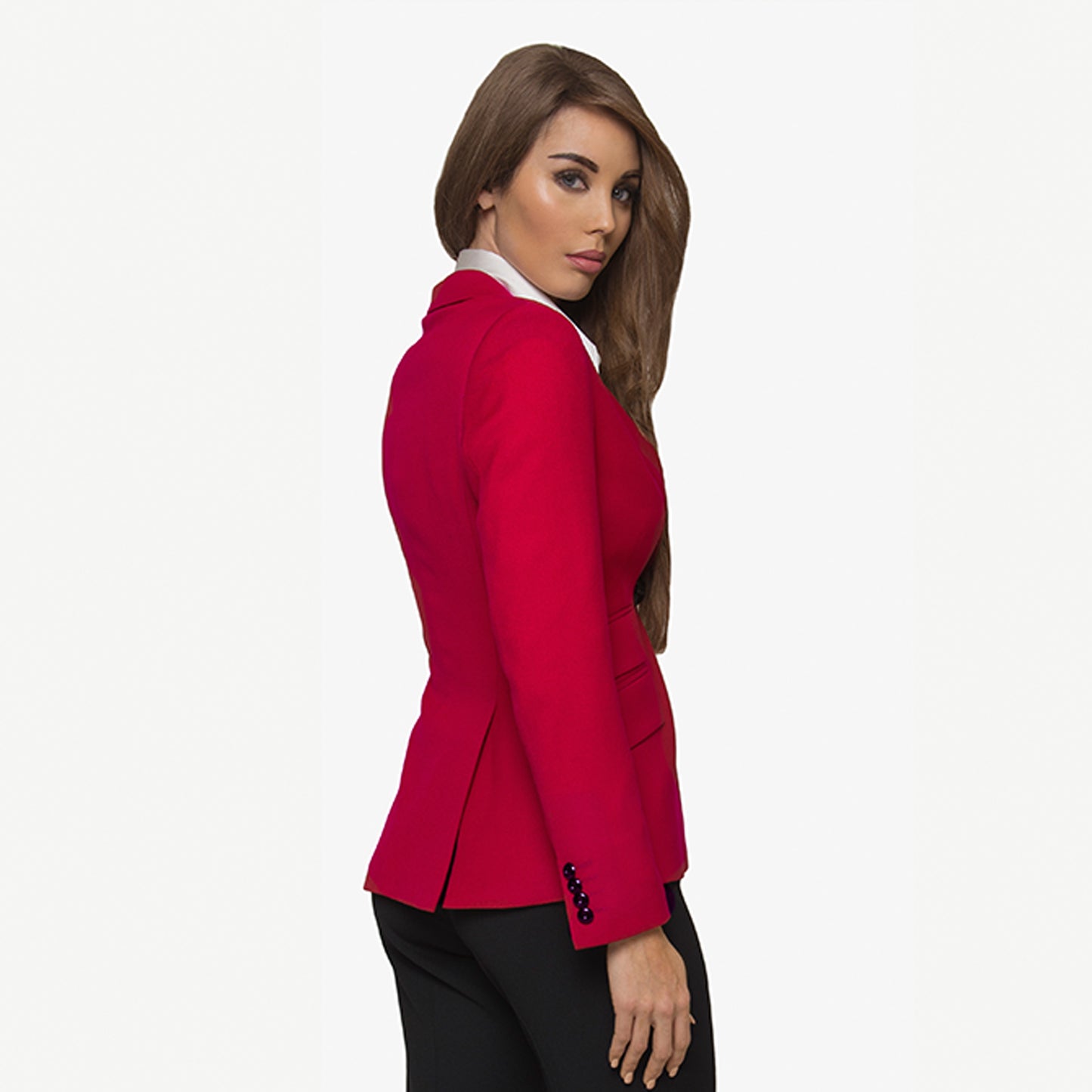 RED WOOL CREPE JACKET