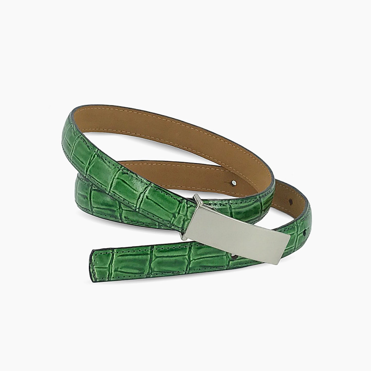 GREEN CROC LEATHER BELT