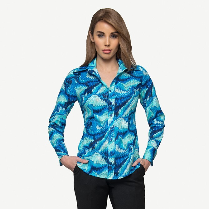 BLUE FLAME COTTON SHIRT