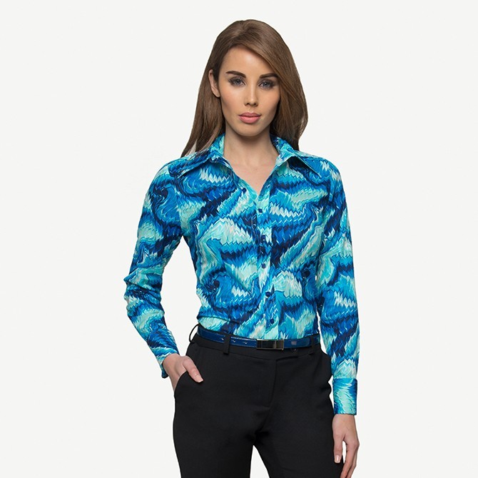 BLUE FLAME COTTON SHIRT