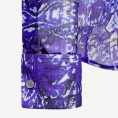 COBALT TWIST SILK CHIFFON BLOUSE