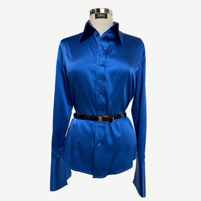 COBALT SILK SHIRT