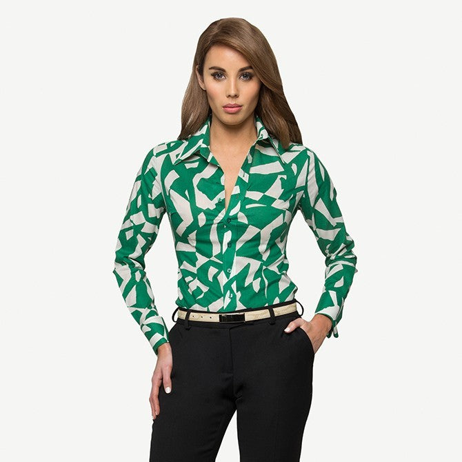 GREEN BOLD COTTON SHIRT