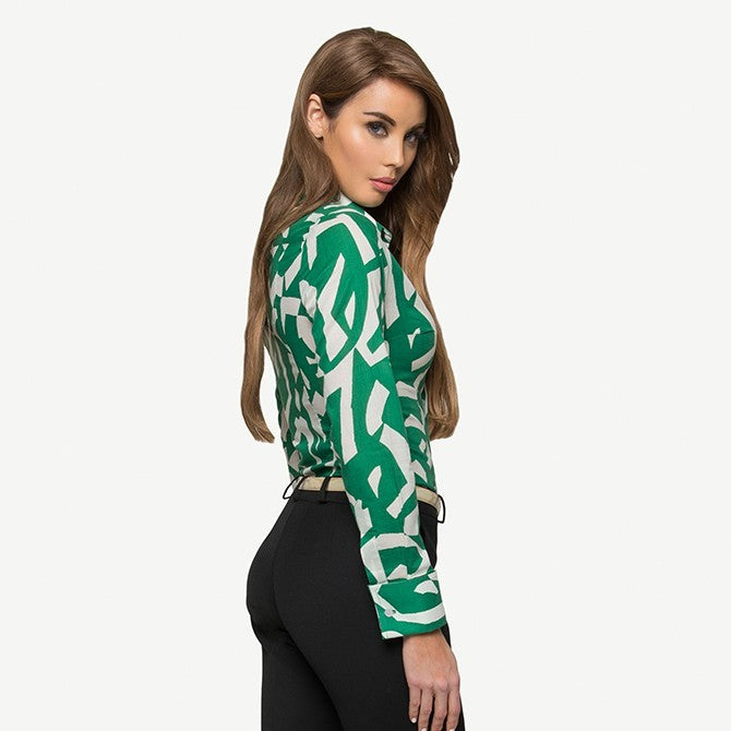 GREEN BOLD COTTON SHIRT