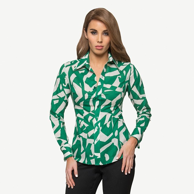 GREEN BOLD COTTON SHIRT