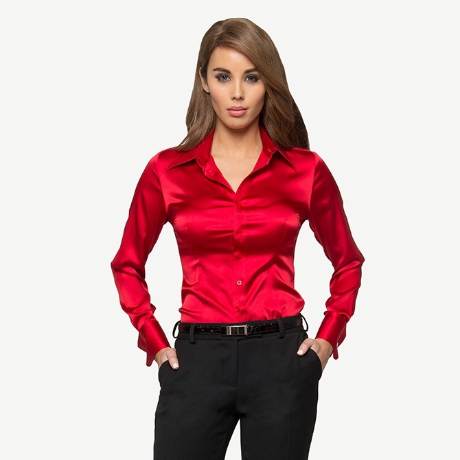 RED SILK SHIRT