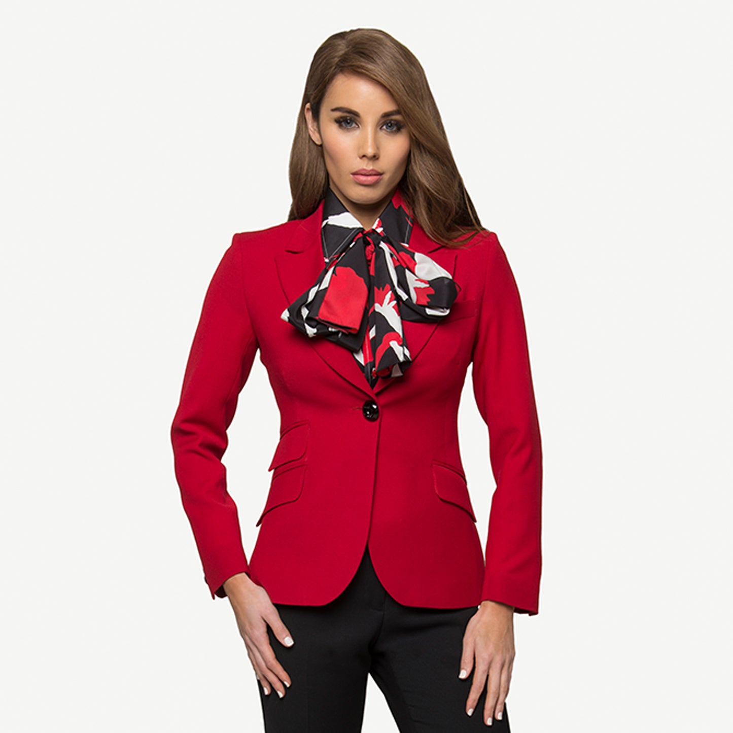 RED WOOL CREPE JACKET