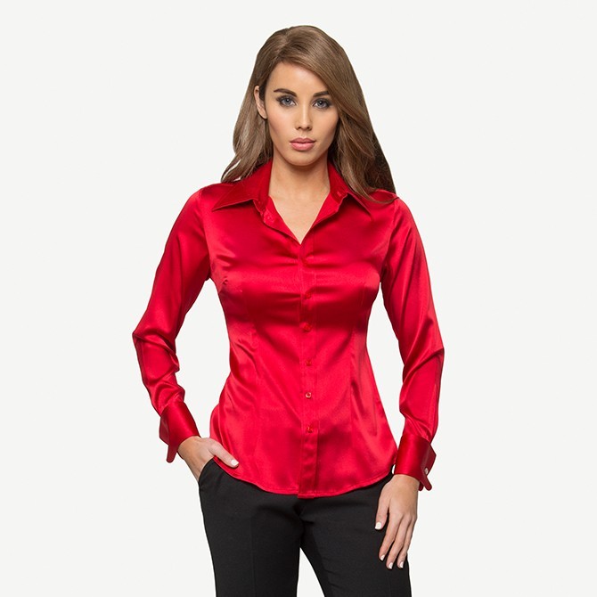 RED SILK SHIRT